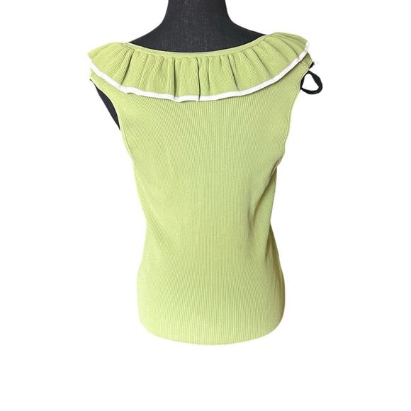 Camille La Vie Green Ruffle Trim Sleeveless Top – Size M - Picture 4 of 7